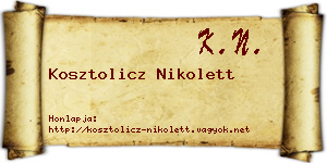Kosztolicz Nikolett névjegykártya
